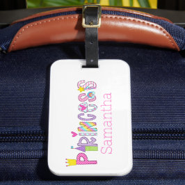 Cute Princess Alphabet Personlig Bagagebricka