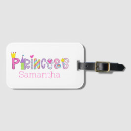 Cute Princess Alphabet Personlig Bagagebricka