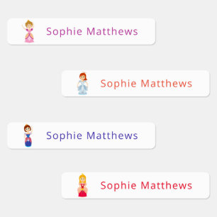 Cute Princess Anpassningsbar Personlig Namn Clothi Klistermärke