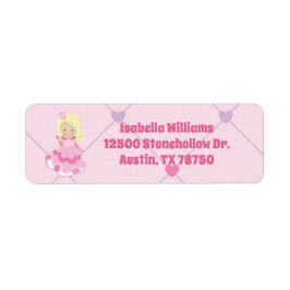 Cute Princess Birthday Girl Rosa Returadress Returadress Etikett