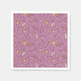 Cute Princess Castle Girl Födelsedagsfest Pappersservett