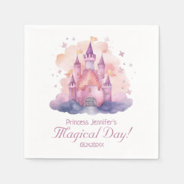 Cute Princess Castle Girl Födelsedagsfest Pappersservett