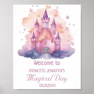 Cute Princess Castle Girl Födelsedagsfest Poster