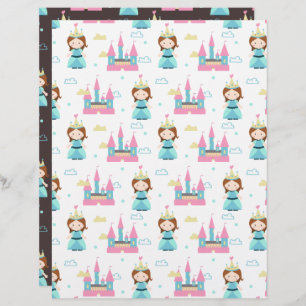 Cute Princess Castle Scrapbook Papper