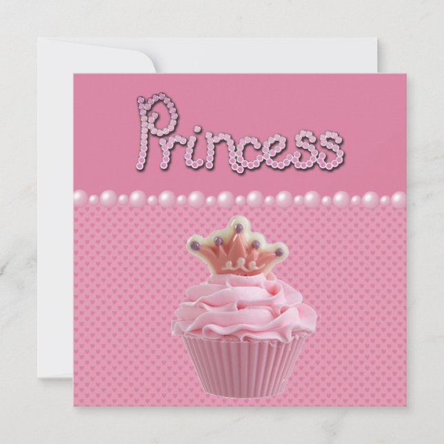 Cute Princess Cupaka Baby Shower Inbjudningar (Framsida)