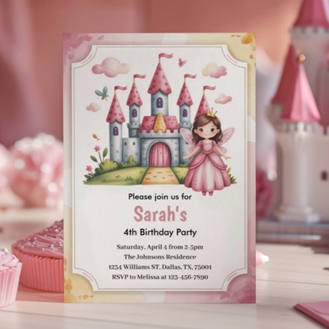 Cute Princess Fairytale Birthday Inbjudningar (Skapare uppladdad)
