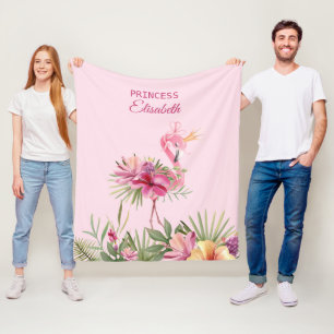 Cute Princess Flamingo Fleecefilt