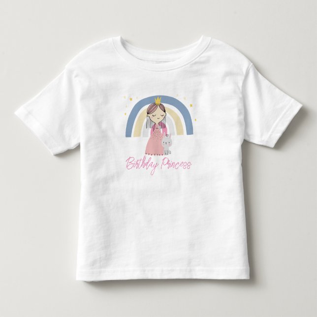 Cute Princess Födelsedagsfest T Shirt (Framsida)