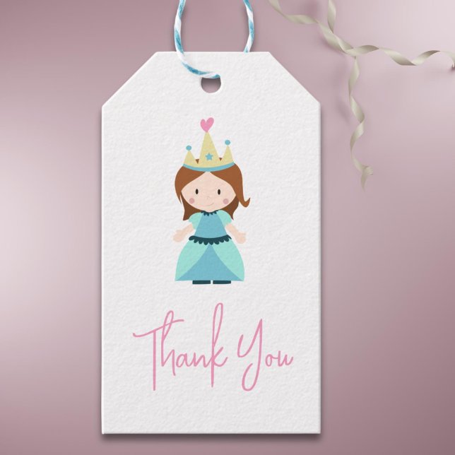 Cute Princess Födelsedagsfest Tack Presentetikett (Cute Princess Birthday Party Thank You Gift Tags)