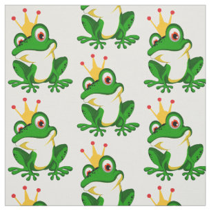 Cute Princess Frog. Krona.Grön Tyg