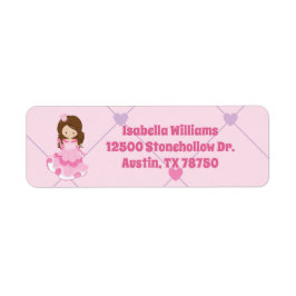 Cute Princess Girl Rosa Kids Returadress Returadress Etikett