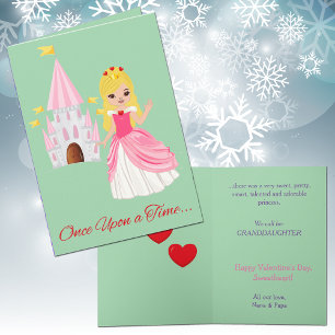 Cute Princess Granddotter Valentine Blonde Helgkort