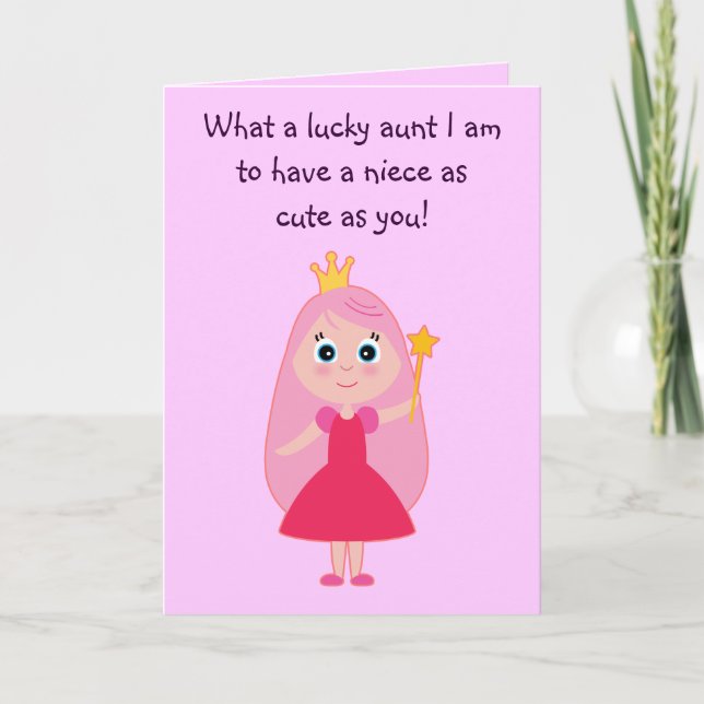 Cute Princess Grattis på födelsedagen Moster till  Kort (Framsida)
