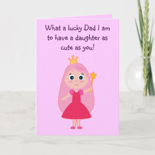 Cute Princess Grattis på födelsedagen Pappa till d Kort