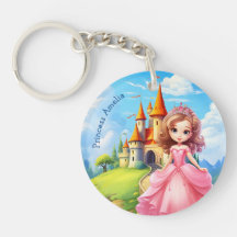 Cute Princess i en Personlig av Fairy Tale Castle