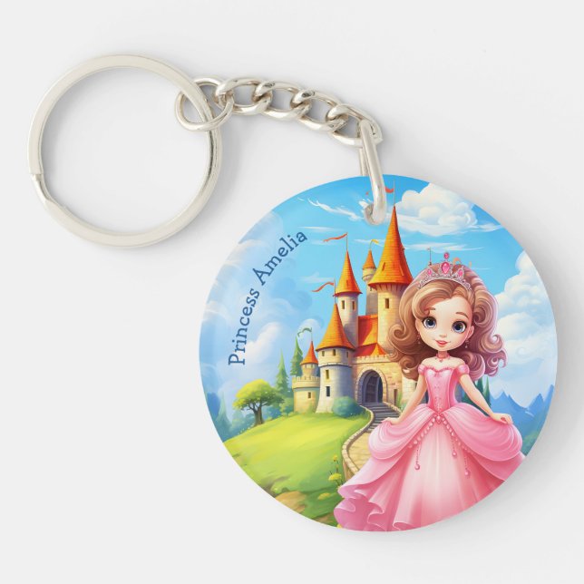 Cute Princess i en Personlig av Fairy Tale Castle (Framsidan)