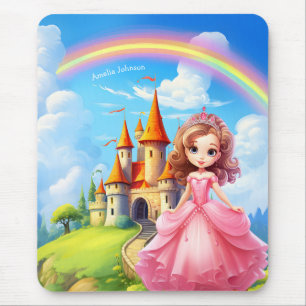 Cute Princess i en Personlig av Fairy Tale Castle Musmatta