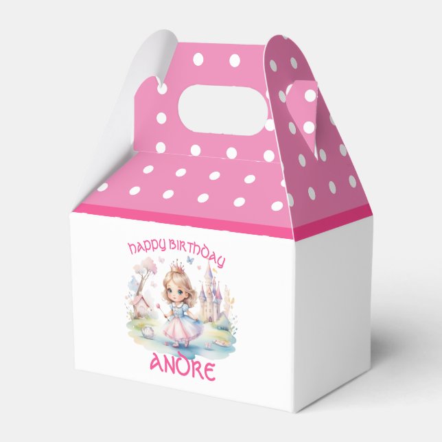 Cute Princess i Whimsical Wonderland Favor Box Presentaskar (Framsidan Sidan)