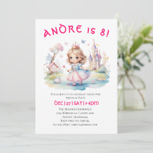 Cute Princess i Whimsical wonderland Inbjudningar