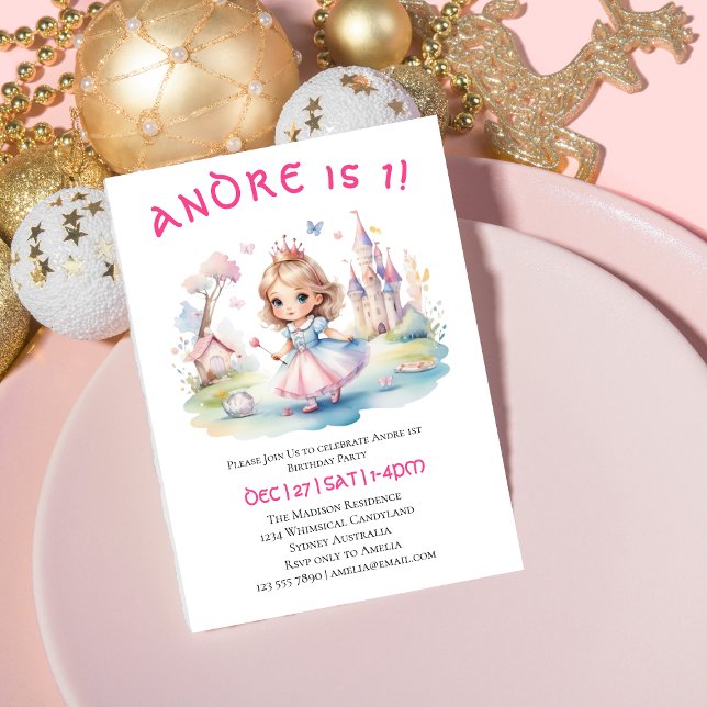 Cute Princess i Whimsical wonderland Inbjudningar (Skapare uppladdad)