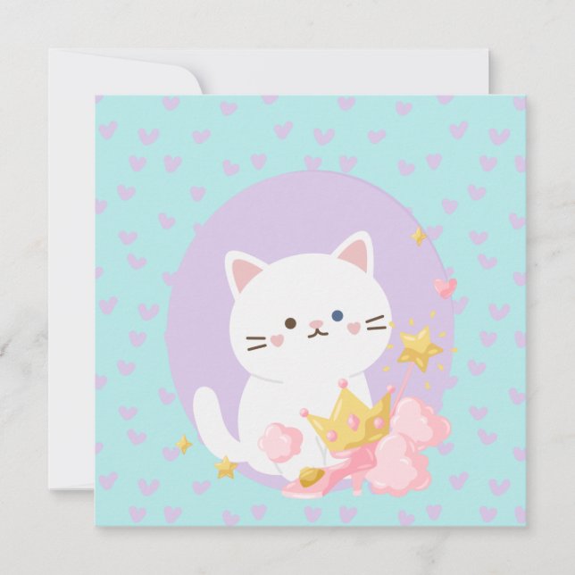 Cute Princess Kattunge Poster Kort (Framsida)