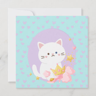 Cute Princess Kattunge Poster Kort