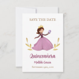 Cute princess med butterfly quinceanera spara datumet