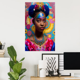 Cute princess med tiara poster