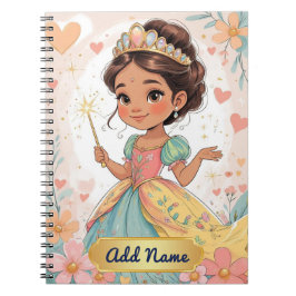 Cute Princess Notebook - Lägg till Namn Anteckningsbok