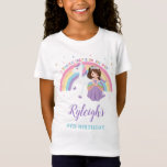 Cute Princess och Unicorn Rainbow Birthday Outfit  T Shirt<br><div class="desc">Matchande artiklar finns i Lycklig Cat Studio Zazzle-butiken!  c) Lycklig Cat Studio</div>