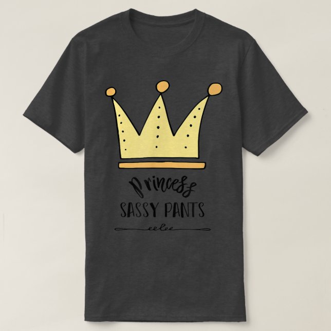 Cute Princess Sassy Byxor Krona Kids T Vuxen T Shirt (Design framsida)