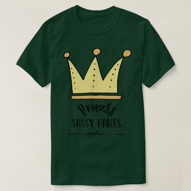 Cute Princess Sassy Byxor Krona Kids TAdult T Shirt (Design framsida)