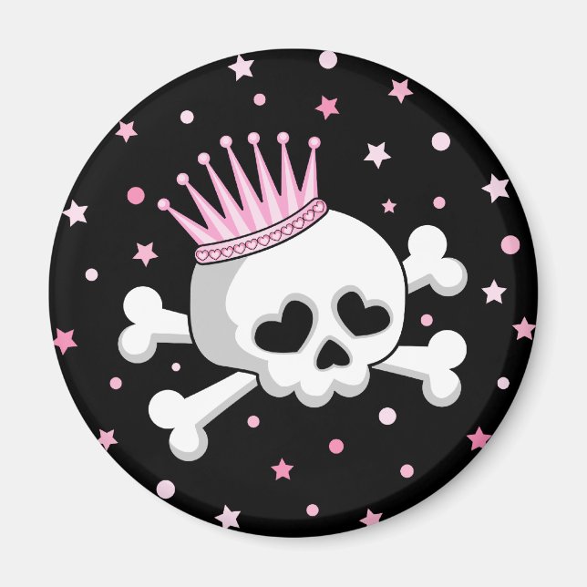 Cute Princess Skull Magnet (Framsidan)
