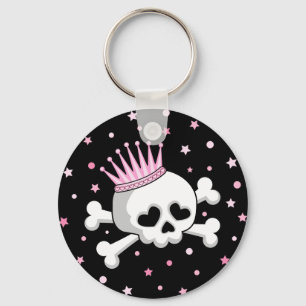 Cute Princess Skull Nyckelring
