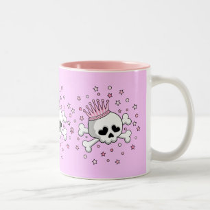 Cute Princess Skull Två-Tonad Mugg