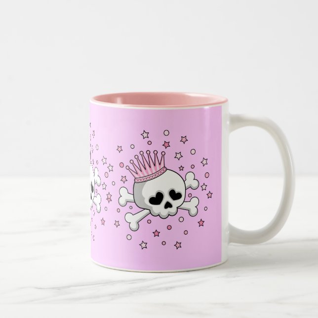 Cute Princess Skull Två-Tonad Mugg (Höger)