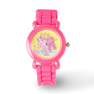 👑 Cute Princess Unicorn Custom Name Armbandsur