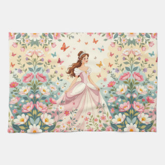 Cute princess with butterflies kökshandduk