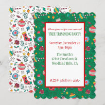 Cute Print-inbjudan för julfest