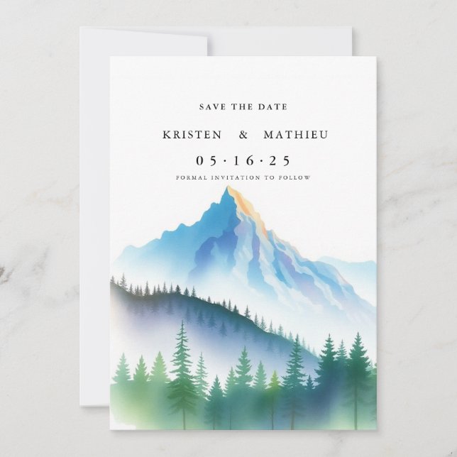 Cute Printable Mountain Spara Datumet (Framsida)