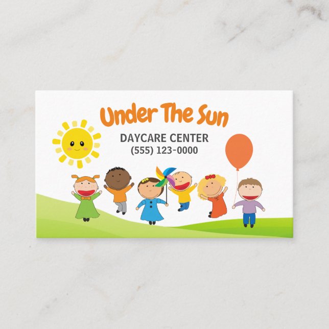 Cute Professionell Childcare Daycare Babywatch Visitkort (Framsida)
