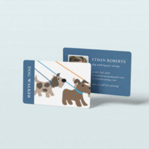 Cute Professionell Dog Walker Pet Sitta Photo Visitkort