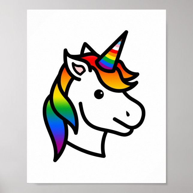 Cute Progress Pride Unicorn Poster (Framsidan)
