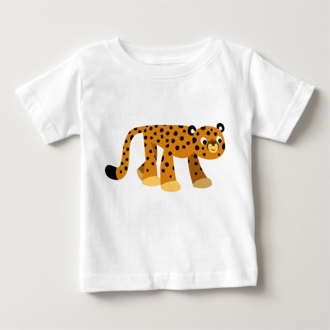 Cute Prowling Tecknad Cheetah Baby T-Shirt (Framsida)