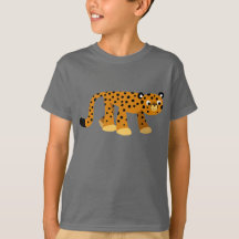 Cute Prowling Tecknad Cheetah Children T-Shirt