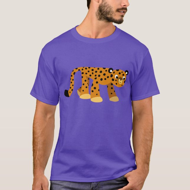 Cute Prowling Tecknad Cheetah T-Shirt (Framsida)