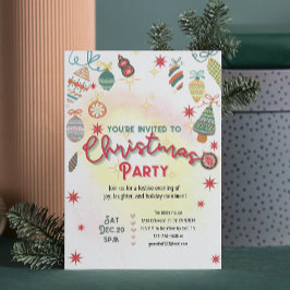 Cute-prydnadsföremål helgdag inbjudan till julfest
