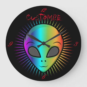 Cute Psychedelie Alien Head Thunder_Cove Stor Klocka