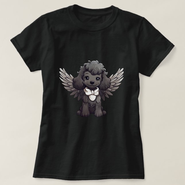 Cute Pudel är en ängel med vingar T Shirt (Design framsida)