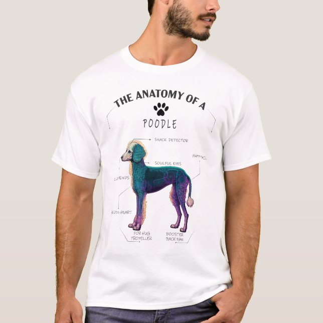 Cute Pudel Hund Anatomy - gift Hundälskare pappa m T Shirt (Framsida)